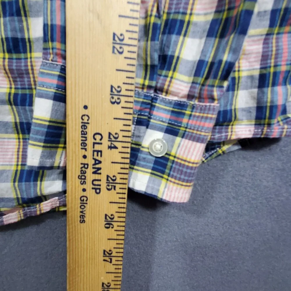 Banana Republic Button Up Mens Shirt Size L Checkered Mulitcolored
